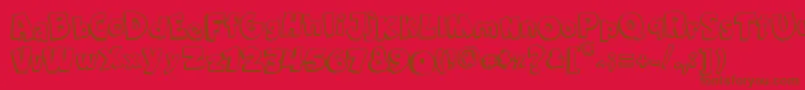 ComicaBd-fontti – ruskeat fontit punaisella taustalla