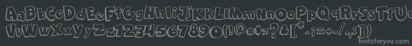 ComicaBd-fontti – harmaat kirjasimet mustalla taustalla