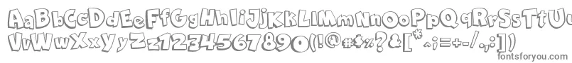 ComicaBd-fontti – harmaat kirjasimet valkoisella taustalla