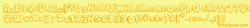 ComicaBd Font – Orange Fonts on Yellow Background