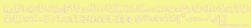 ComicaBd Font – Pink Fonts on Yellow Background