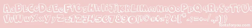 Шрифт ComicaBd – белые шрифты на розовом фоне