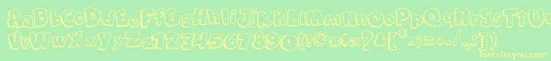 ComicaBd Font – Yellow Fonts on Green Background