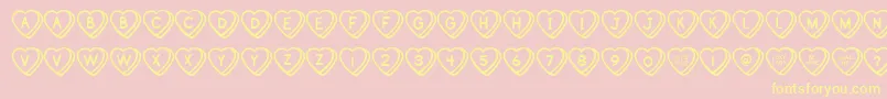 Sweehb-Schriftart – Gelbe Schriften auf rosa Hintergrund