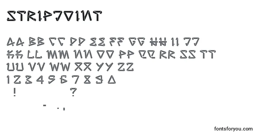Fuente StripJoint - alfabeto, números, caracteres especiales