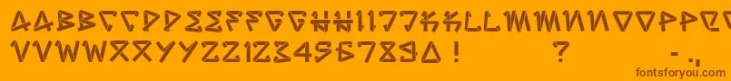 StripJoint-Schriftart – Braune Schriften auf orangefarbenem Hintergrund