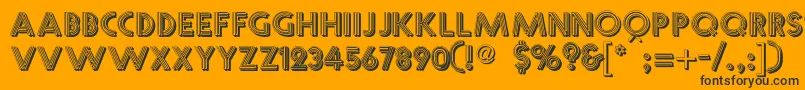 Multistrokes-Schriftart – Schwarze Schriften auf orangefarbenem Hintergrund