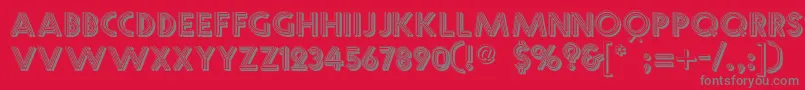 Czcionka Multistrokes – szare czcionki na czerwonym tle