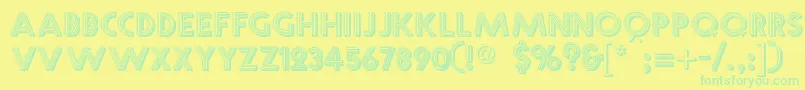 Multistrokes Font – Green Fonts on Yellow Background