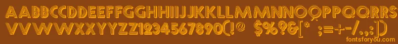 Weitere Informationen zur Multistrokes-Schriftart Multistrokes-Schriftart – Orangefarbene Schriften auf braunem Hintergrund