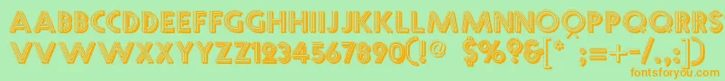 Multistrokes Font – Orange Fonts on Green Background