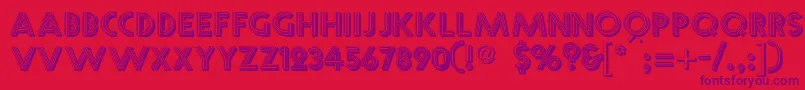 Police Multistrokes – polices violettes sur fond rouge