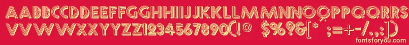 Multistrokes Font – Yellow Fonts on Red Background