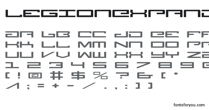 LegionExpanded Font – alphabet, numbers, special characters