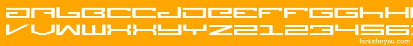 Czcionka LegionExpanded – białe czcionki na pomarańczowym tle