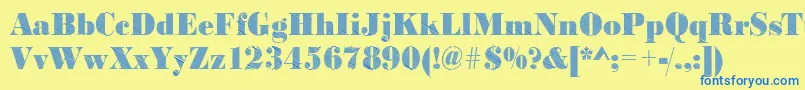 BodonifallingRegular Font – Blue Fonts on Yellow Background