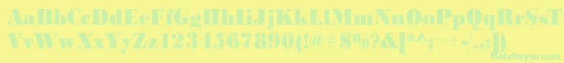 BodonifallingRegular Font – Green Fonts on Yellow Background