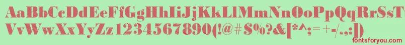 BodonifallingRegular Font – Red Fonts on Green Background