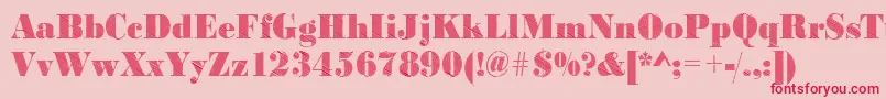 BodonifallingRegular Font – Red Fonts on Pink Background