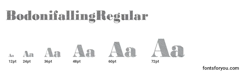 Размеры шрифта BodonifallingRegular