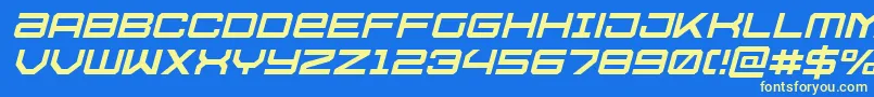 Ussdallaslightital Font – Yellow Fonts on Blue Background