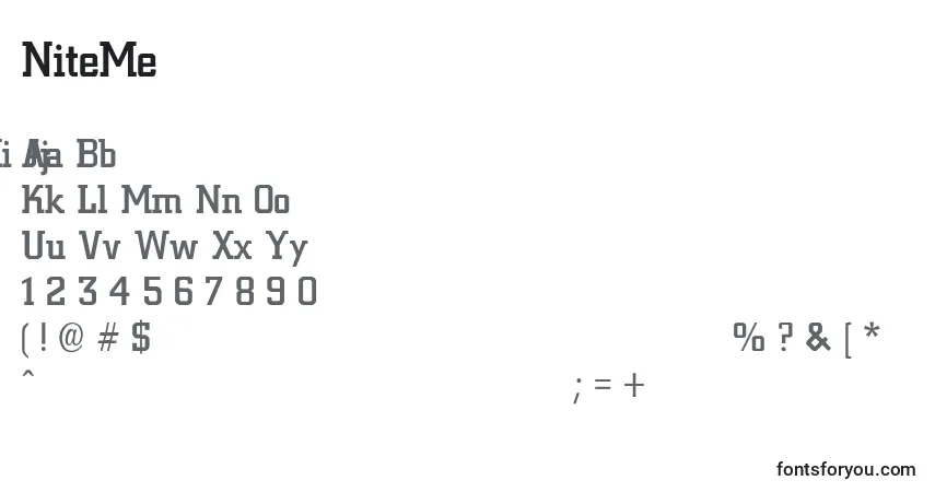 NiteMediumMedium Font – alphabet, numbers, special characters