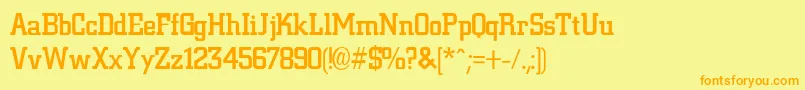 Fonte NiteMediumMedium – fontes laranjas em um fundo amarelo