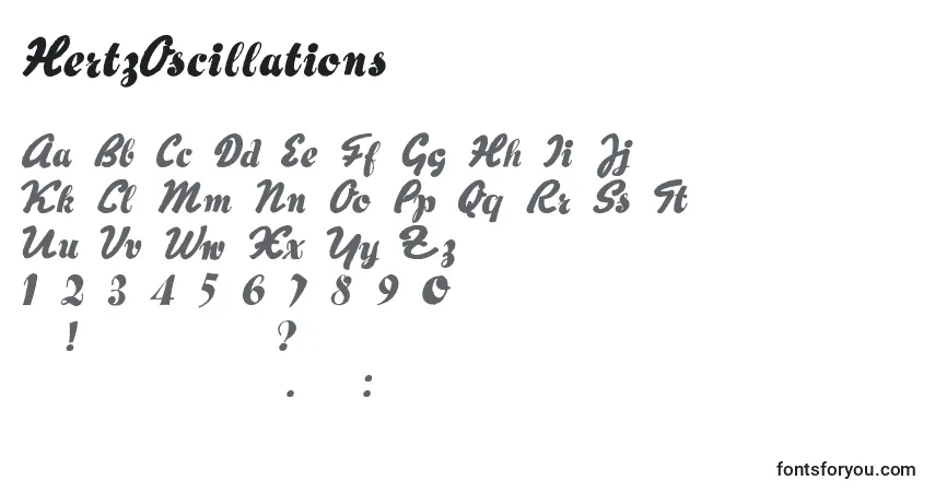 Schriftart HertzOscillations (106121) – Alphabet, Zahlen, spezielle Symbole