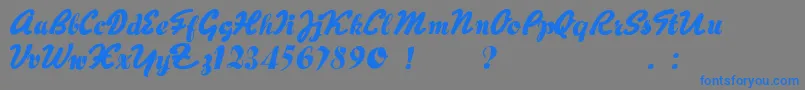 フォントHertzOscillations – 灰色の背景に青い文字