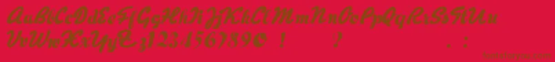 HertzOscillations Font – Brown Fonts on Red Background