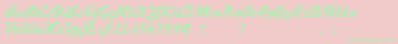 HertzOscillations Font – Green Fonts on Pink Background