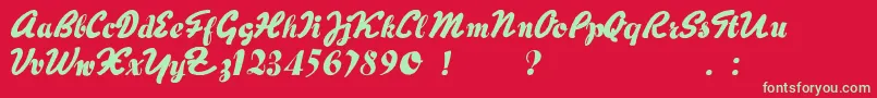 HertzOscillations Font – Green Fonts on Red Background