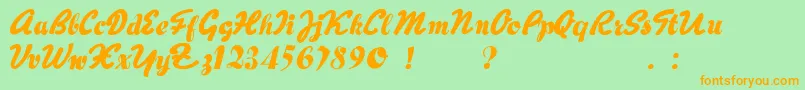 HertzOscillations Font – Orange Fonts on Green Background