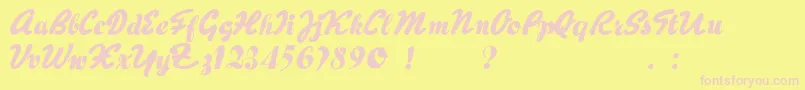 HertzOscillations Font – Pink Fonts on Yellow Background