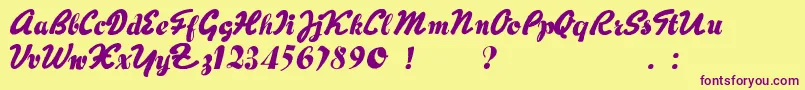 HertzOscillations Font – Purple Fonts on Yellow Background