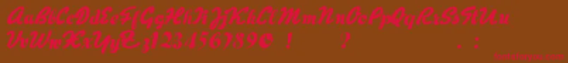 HertzOscillations-Schriftart – Rote Schriften auf braunem Hintergrund