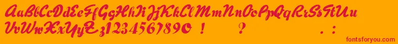 HertzOscillations Font – Red Fonts on Orange Background
