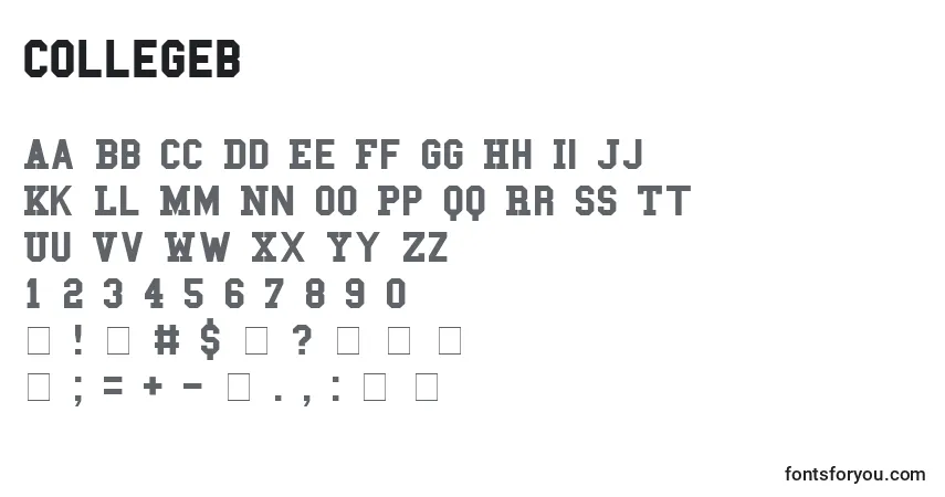 Шрифт Collegeb – алфавит, цифры, специальные символы