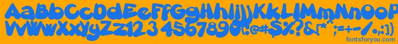 Gretoon Font – Blue Fonts on Orange Background