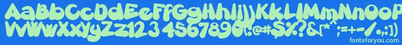 Gretoon Font – Green Fonts on Blue Background