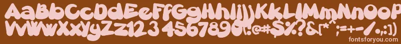 Gretoon-Schriftart – Rosa Schriften auf braunem Hintergrund