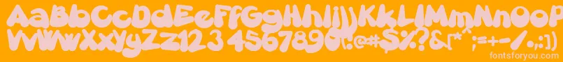 Gretoon-Schriftart – Rosa Schriften auf orangefarbenem Hintergrund