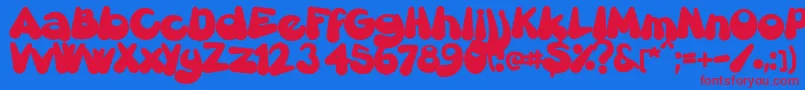 Gretoon Font – Red Fonts on Blue Background