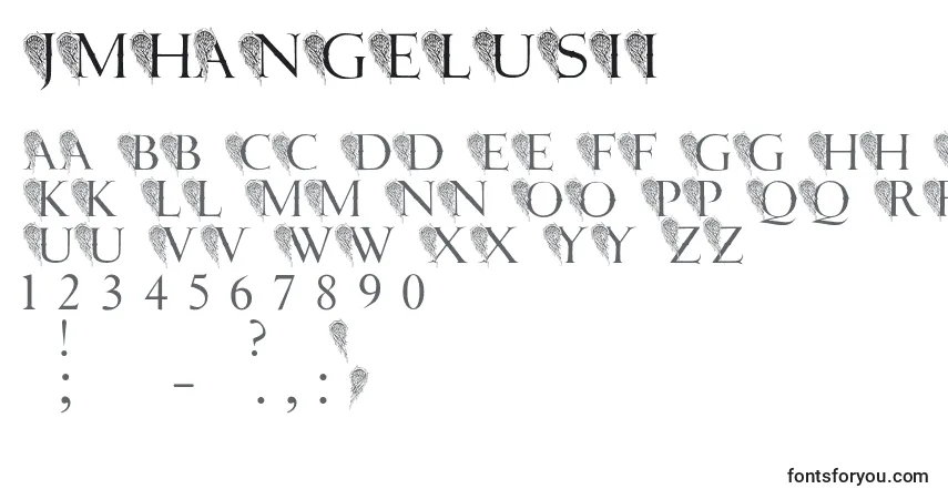 Schriftart JmhAngelusIi (106125) – Alphabet, Zahlen, spezielle Symbole