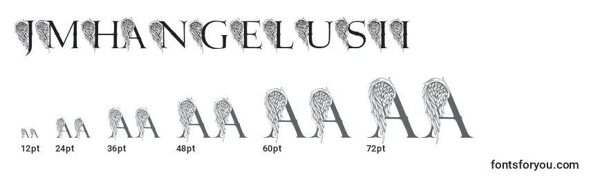 Größen der Schriftart JmhAngelusIi (106125)
