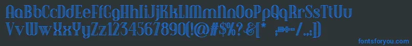 Debonairinlinenf Font – Blue Fonts on Black Background