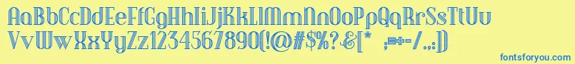 Debonairinlinenf Font – Blue Fonts on Yellow Background