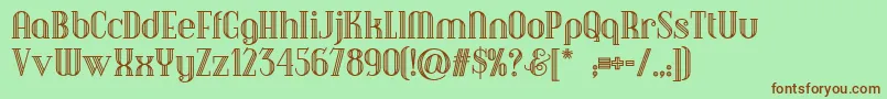 Debonairinlinenf Font – Brown Fonts on Green Background