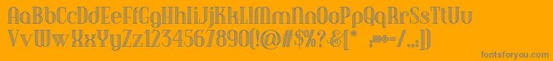 Debonairinlinenf Font – Gray Fonts on Orange Background