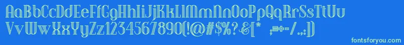 Debonairinlinenf Font – Green Fonts on Blue Background